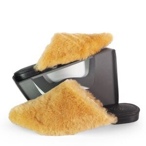 Matisse "Romance" Shearling Slip-on Flat Mules Beige Women's 7M